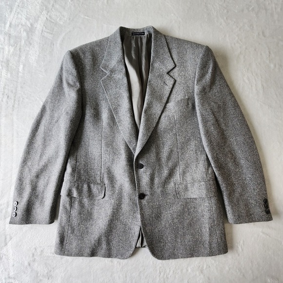 Vintage‎ Tweed Blazer Mens 42 R Scottish Wool Silk Hipster Jacket Gardiner Union - Picture 7 of 16